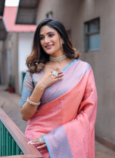 Rust Colour Wedding Wear Saree Looking